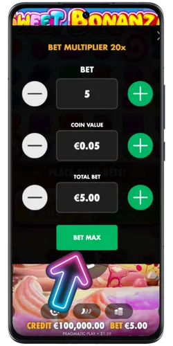 Inzetbedrag bij Sweet Bonanza